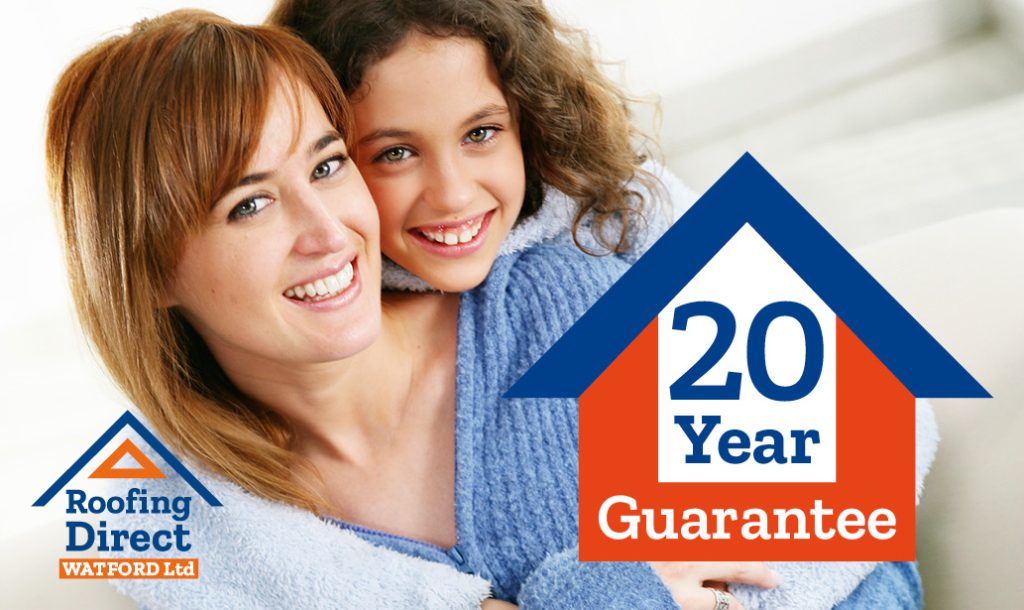 Roofing Direct Watford gives a 20 year guarantee on our roofing work